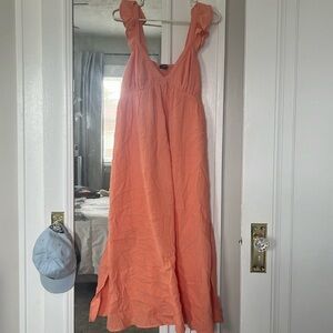 Orange midi dress